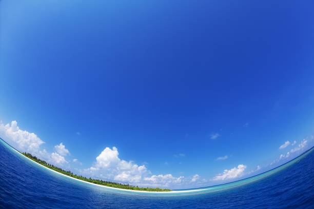 This is the island scenery in Maldives.\nMaldives is well known for resort site for worldwide, many people come to see this beautiful scenery.