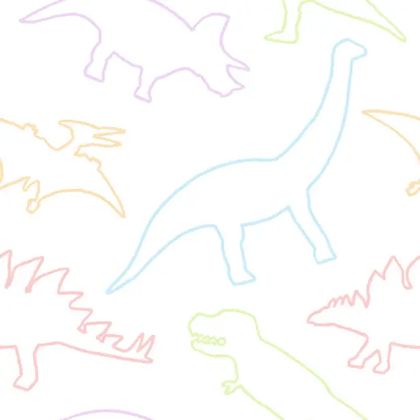Vector illustration of Dinosaur seamless pattern