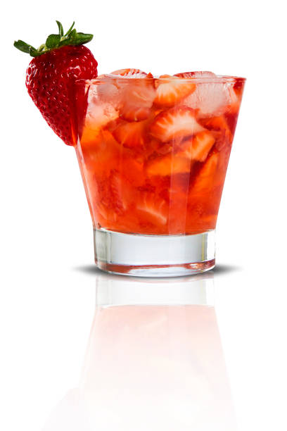 istock Fresh made Strawberry Caipirinha on white background 1315299795