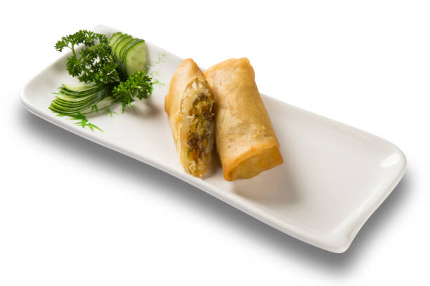 istock Spring Rolls - Fried vegetable spring rolls served with sweet chili sauce. 1315301378