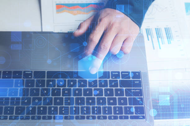 istock Financial market analyst,professional businessman working on new project with notebook computer while sitting at his office,business strategy concept, data analysis technology. 1315302192