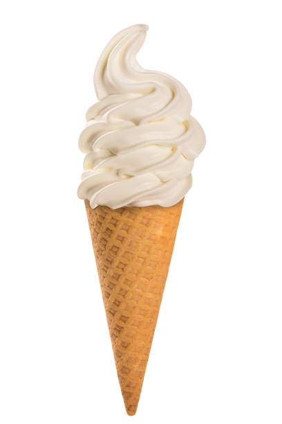 istock Vanilla soft ice cream waffled cone. 1315306102