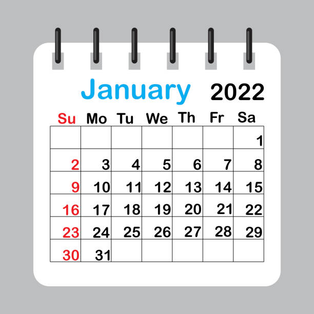 istock January 2022 calendar sheet in abstract style. Template calendar 2022.  Vector illustration. EPS 10. Stock image. 1315307173