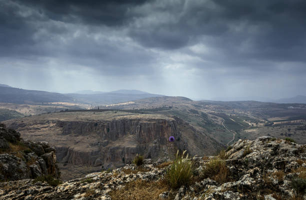 Mount Arbel near the Kinneret before the rain