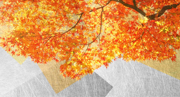 istock Maple golden Japanese paper background 1315312614