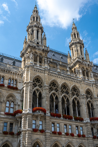 Detail of the beautiful Vienna City Hall in Austria
