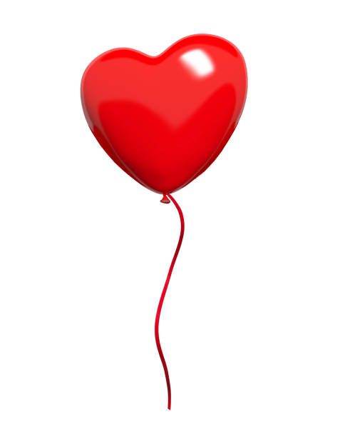 istock Red heart-balloon with red ribbon , isolated on white . 3d illustration 1315317213