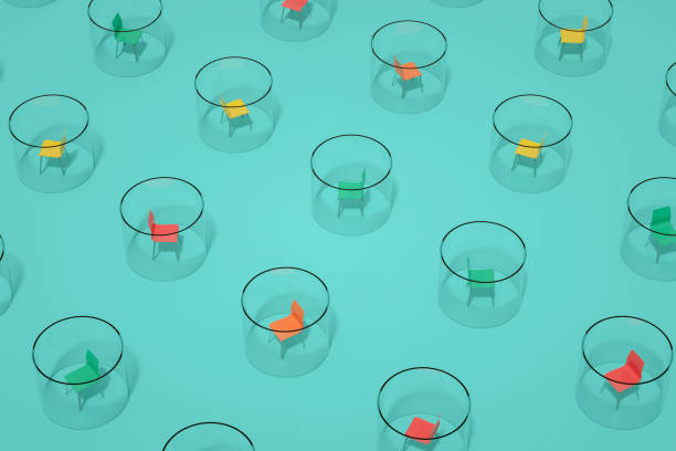 istock Chairs with Circles, Social Distance, Self Isolation Concept 1315317364