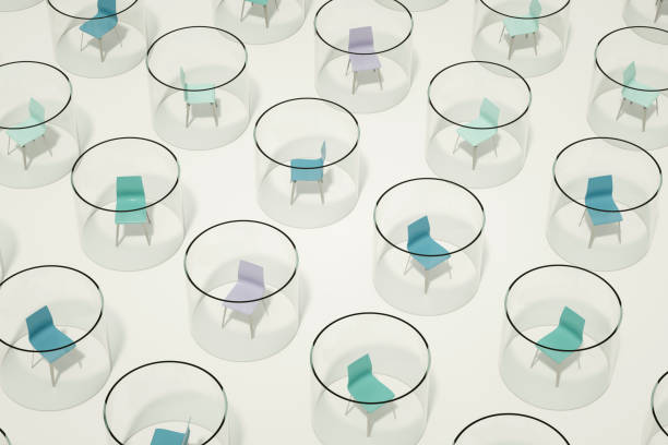 istock Chairs with Circles, Social Distance, Self Isolation Concept 1315317403