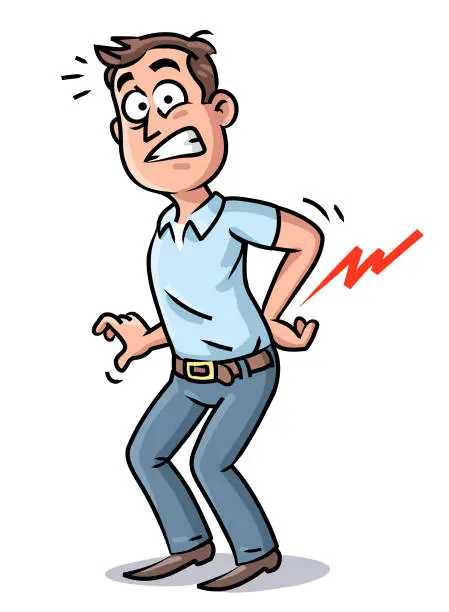 Vector illustration of Man With Acute Lower Back Pain