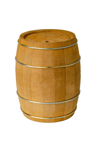 istock wooden barrel with wine on a white background. isolate. copyspace 1315319001