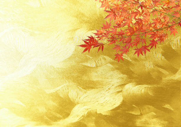 istock Maple golden Japanese paper background 1315319018