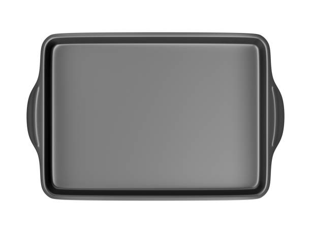 teglia nera - metal plate tray empty foto e immagini stock