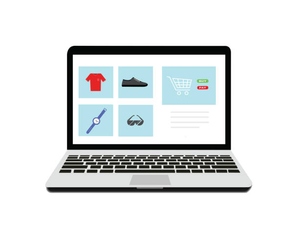 istock Onine shopping with laptop on website 1315322173