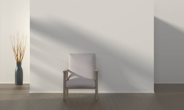 istock Armchair and vase in the empty room. 1315322537