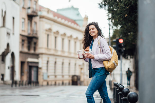 istock Beautiful woman having a breakfast on the move 1315333646