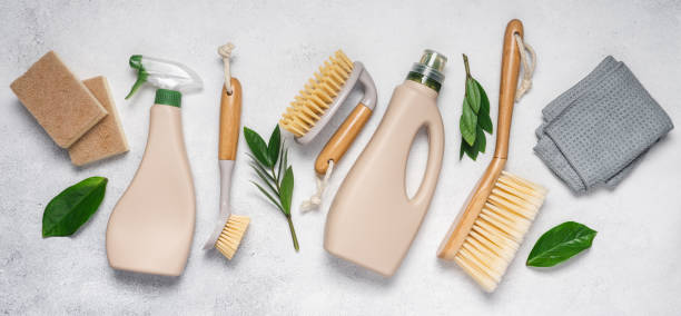 istock Eco brushes, sponges and rag on white background 1315337976