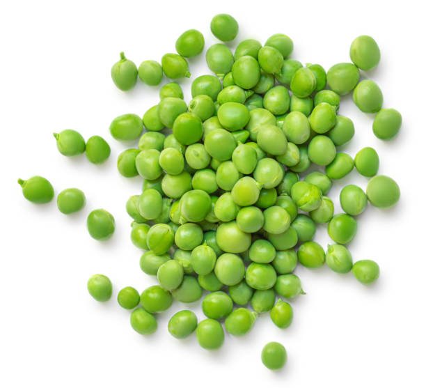 istock Green beans isolated on a white background. Fresh pea seeds Top view. Flat lay 1315342490