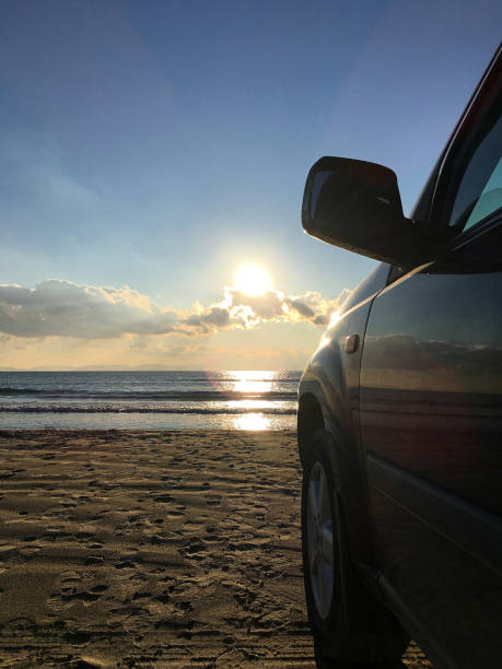 istock Off road car at the beach before sunset 1315344802
