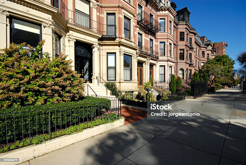 Quartiere residenziale di Back Bay di Boston - Foto stock royalty-free di Boston - Massachusetts