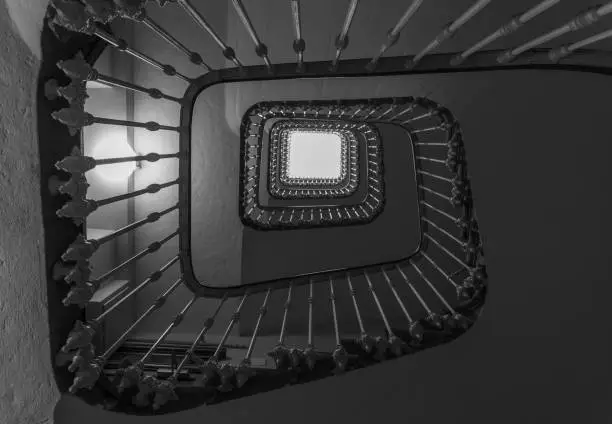 Photo of Beautiful stairwell in an old Building in Geneva, Switzerland