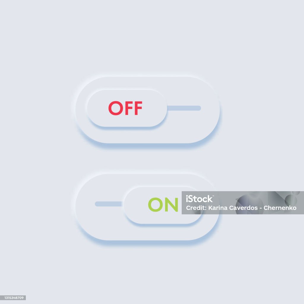 On And Off Push Button On Light Background For Ux Ui Design Sites ...