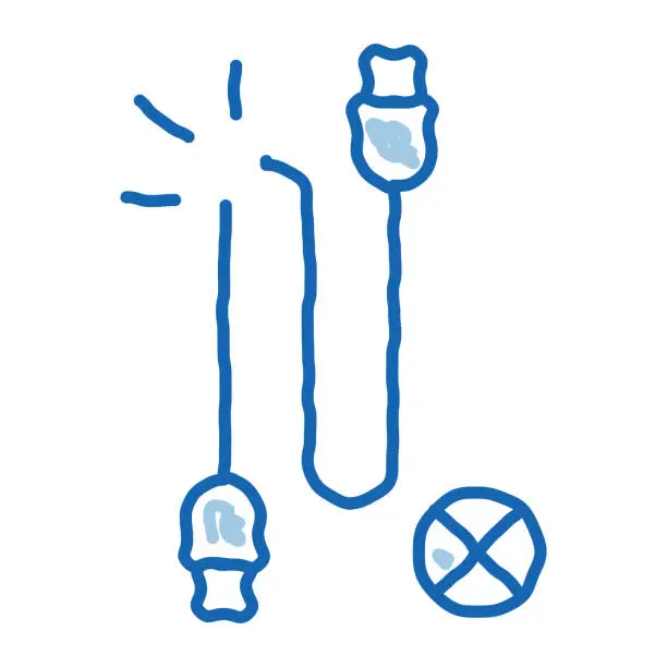 Vector illustration of Cable Breakdown doodle icon hand drawn illustration