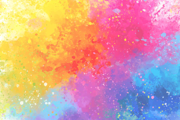 芸術的な虹色は水彩色の背景をスプラッシュ - wallpaper pattern contemporary dirty messy点のイラスト素材／クリップアート素材／マンガ素材／アイコン素材