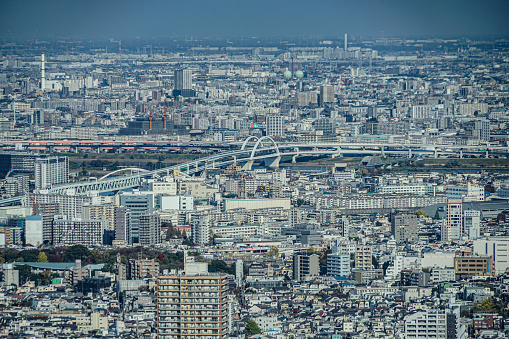 Tokyo skyline seen from the 60 observatory Sunshine. Shooting Location: Tokyo metropolitan area