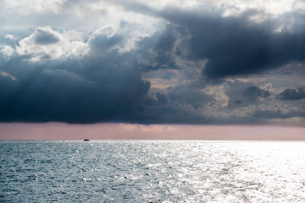 Black sea Seascape with a ship on the horizon, Black sea black sea photos stock pictures, royalty-free photos & images