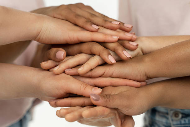 istock Different ethnicity female hands. Multicultural diversity and friendship. 1315356360
