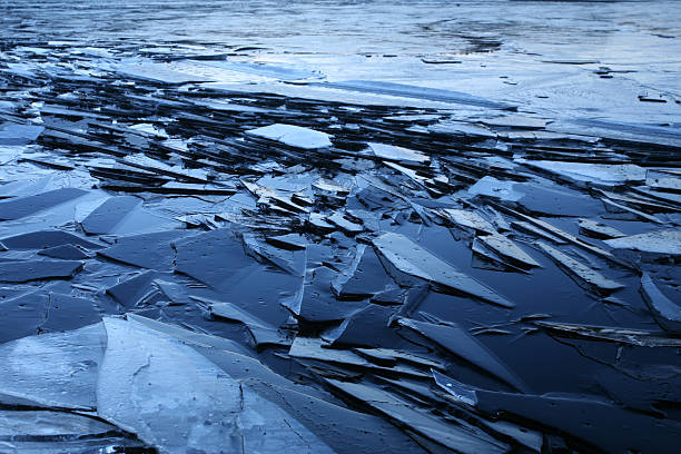 Iced up Beacons reservoir stock photo