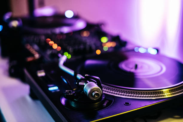 istock Dj desk in violet light 1315358660