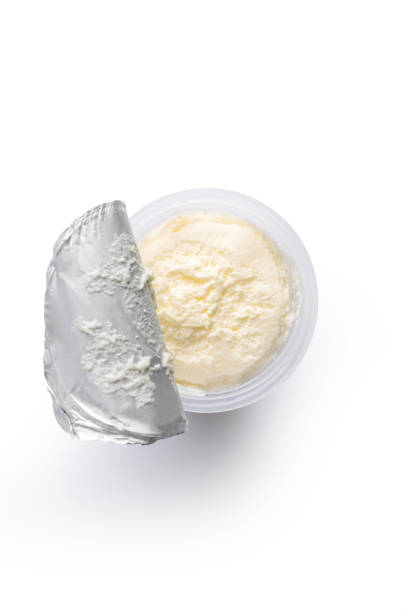 istock Opened cream dessert isolated against white background 1315359617