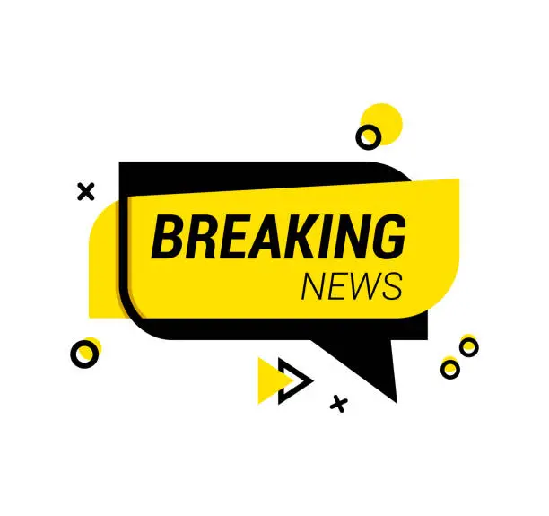 Vector illustration of Speech Bubble with Breaking NEWS