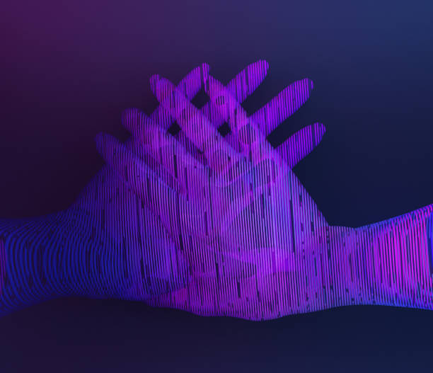istock cyberpunk virtual hand on black background 1315369816
