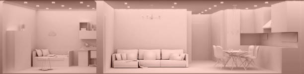 istock interior of three rooms in plain color 1315369886