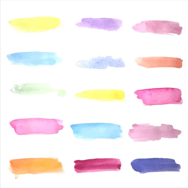 istock Vector hand drawn set of watercolor brush strokes 1315369984