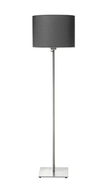istock Stylish grey floor lamp isolated on white 1315374180