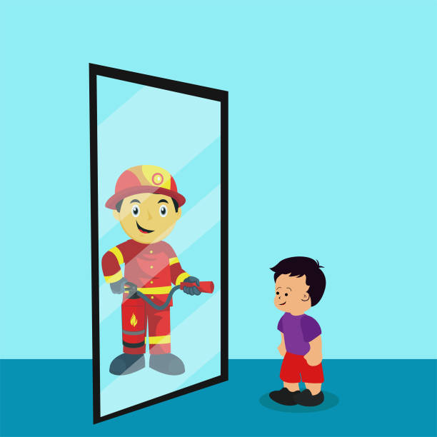 539 Child Looking In Mirror Illustrations & Clip Art - iStock | Child  looking in mirror sad