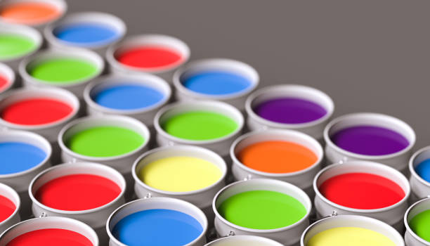 istock buckets of paint  - 3D rendering 1315380781