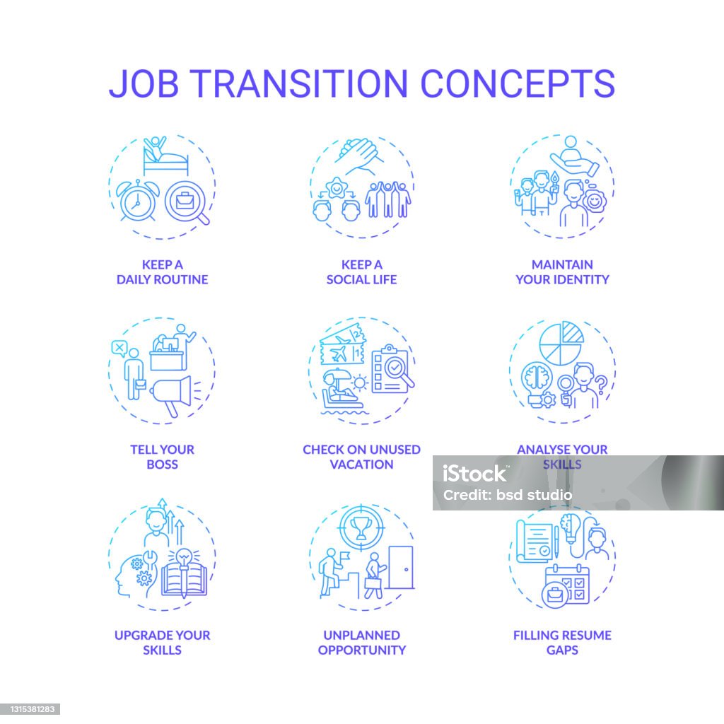 Job Transition Concept Icons Set Stock Illustration Download Image Job Transition Concept Icons Set Stock Illustration Download Image