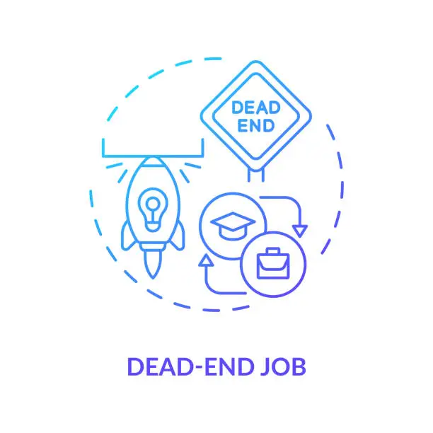 Vector illustration of Dead-end job concept icon