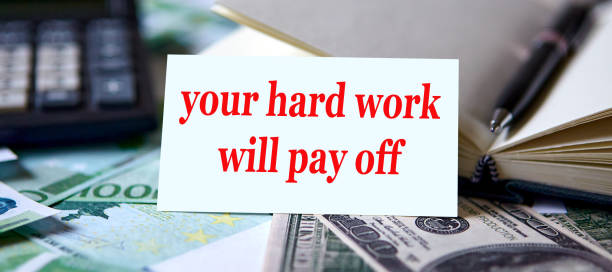 istock Card with the inscription Your hard work will pay off 1315382899