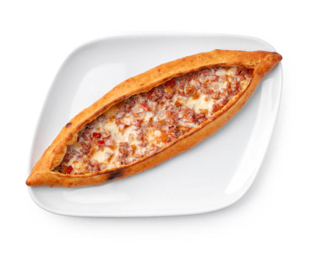 istock Turkish boat-shaped flatbread pide isolated on white 1315385422
