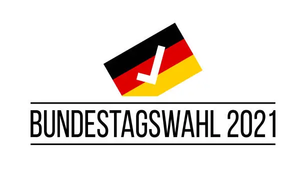 Vector illustration of BundestagWahl 2021 - german federal election 2021, vector banner or sticker