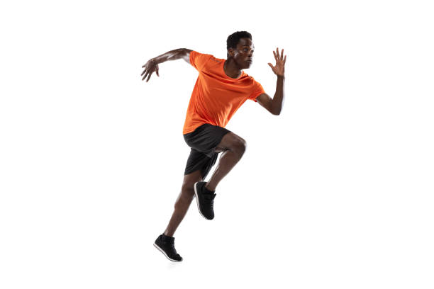 istock Young African-American man, athlete isolated over white background. 1315389067