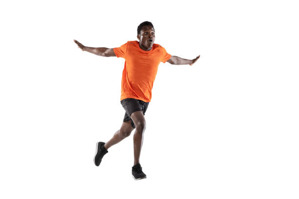 istock One young African-American man, athlete isolated over white background. 1315389080