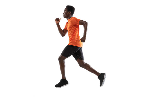istock One young African-American man, athlete isolated over white background. 1315389082