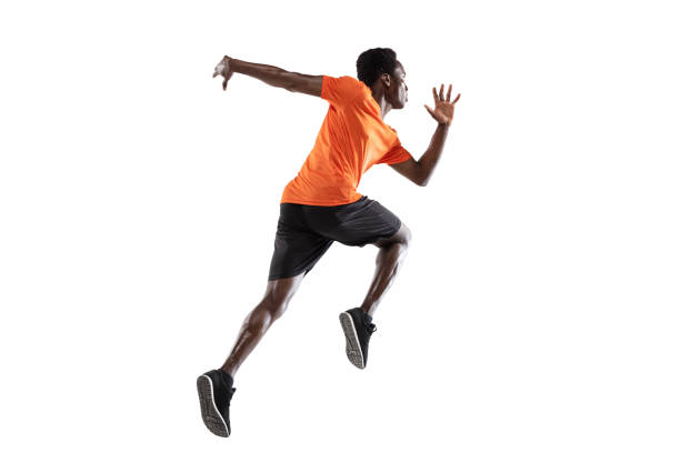 istock Young African-American man, athlete isolated over white background. 1315389084